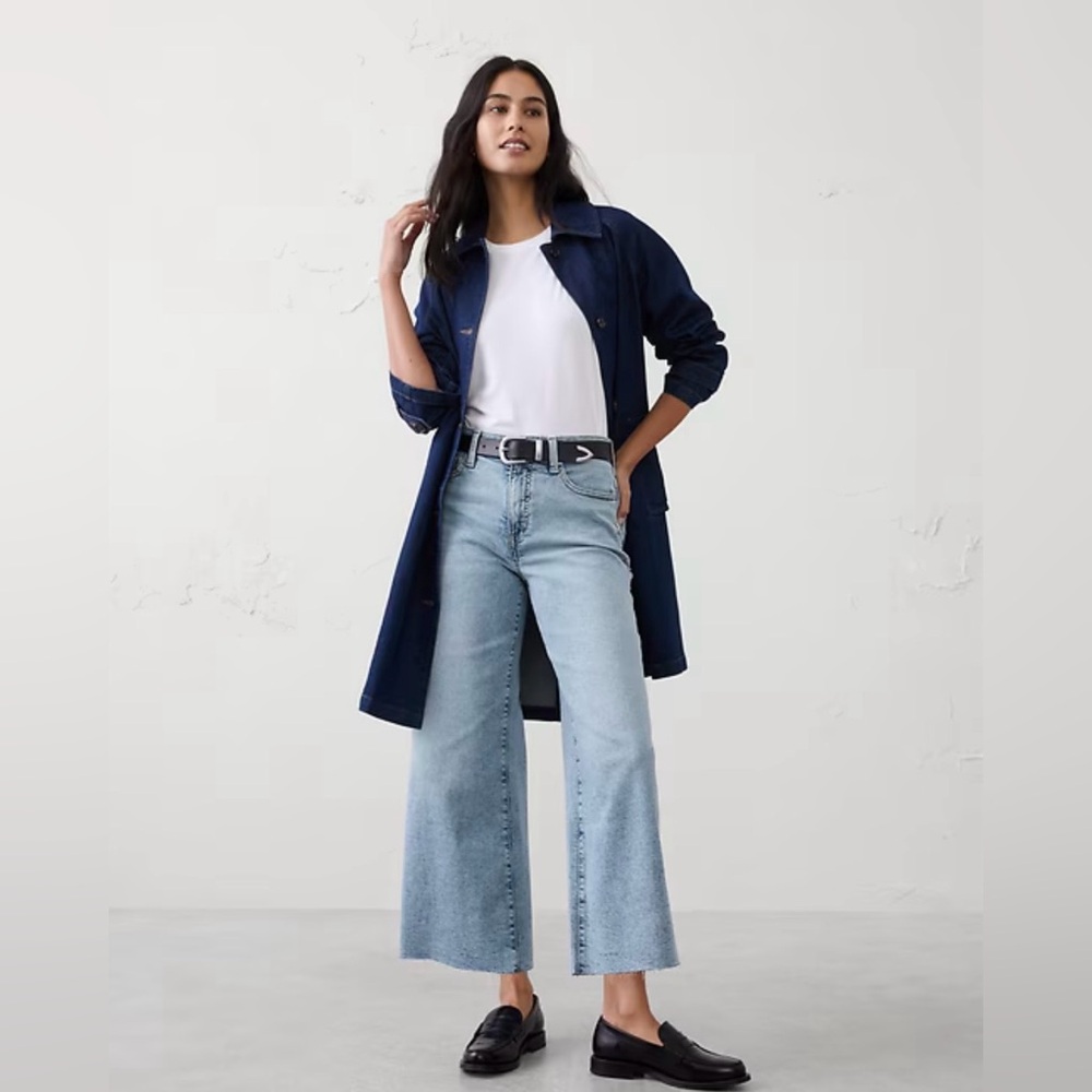 Banana Republic Wide Leg Cropped High Rise Jean, Sz 29